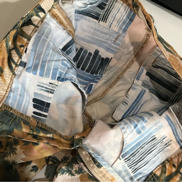 Anthropologie Chino Pants Sz 27 Relaxed Ankle Length Birds Foliage Botanical GUC - Picture 11 of 15